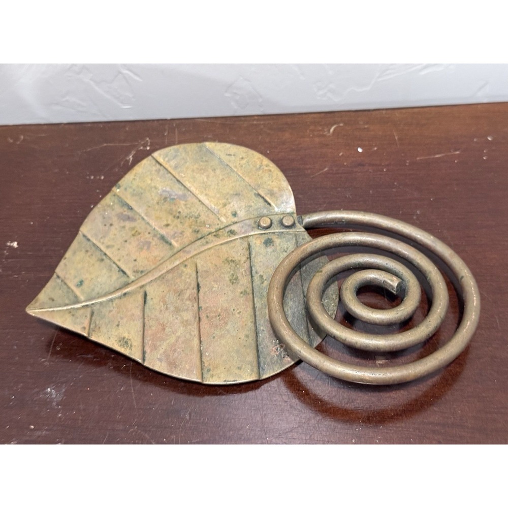 Copper Leaf Coil Art  Modernist‎ 7" Decor